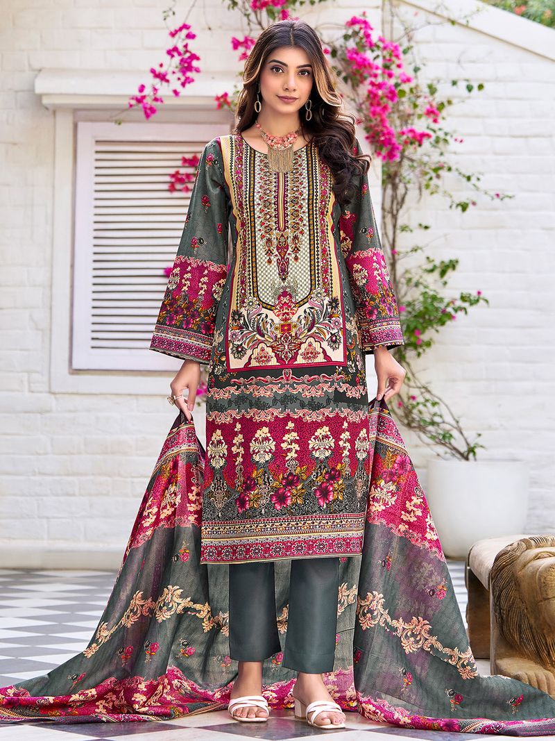 Varanga Women Cotton Blend Kurta Pant Dupatta Set - Image 2