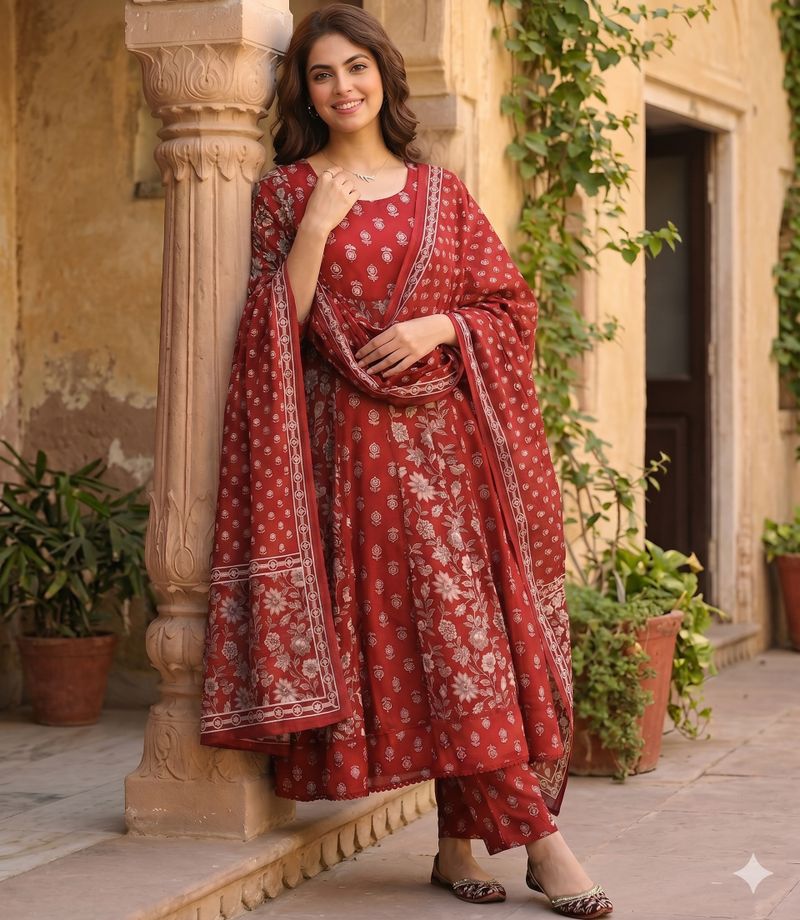 Pingaksh Women Pure Cotton Kurti Pant Dupatta Set - Image 2