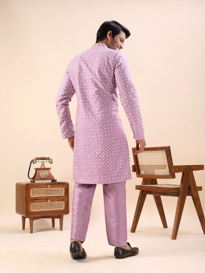 Modern Mughals Men Cotton Blend Sherwani Pant Set - Image 4