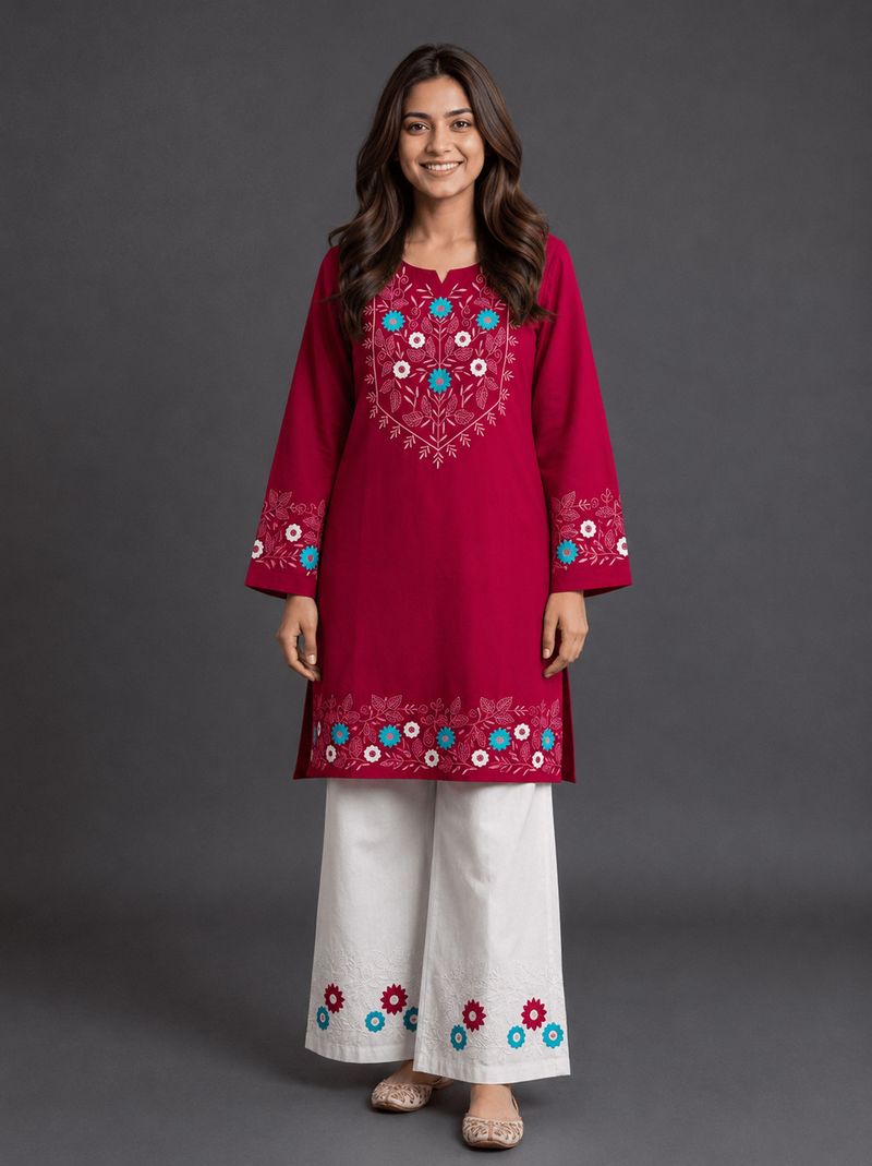 BuffyEnterprises Women Viscose Rayon Kurta Palazzo Set - Image 2