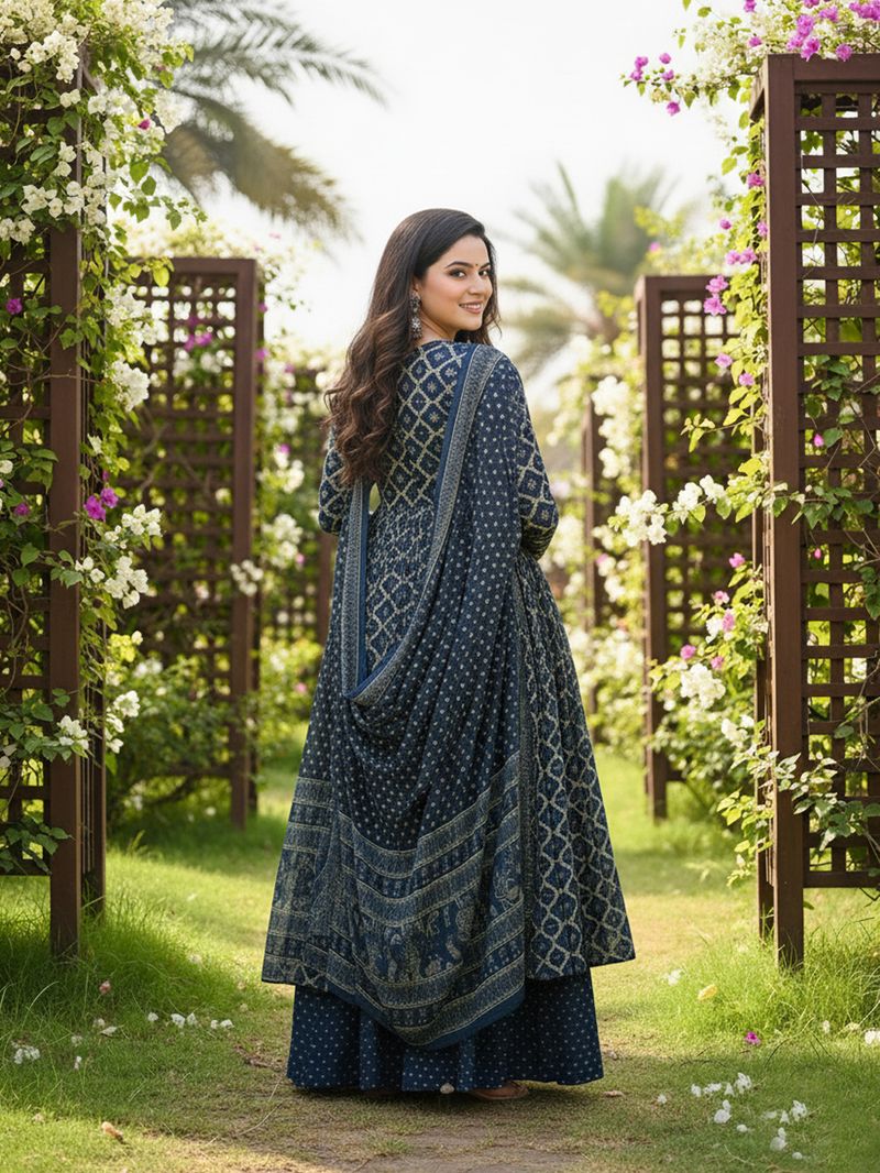 ARADHNA Women Viscose Rayon Kurta Palazzo Dupatta Set - Image 6