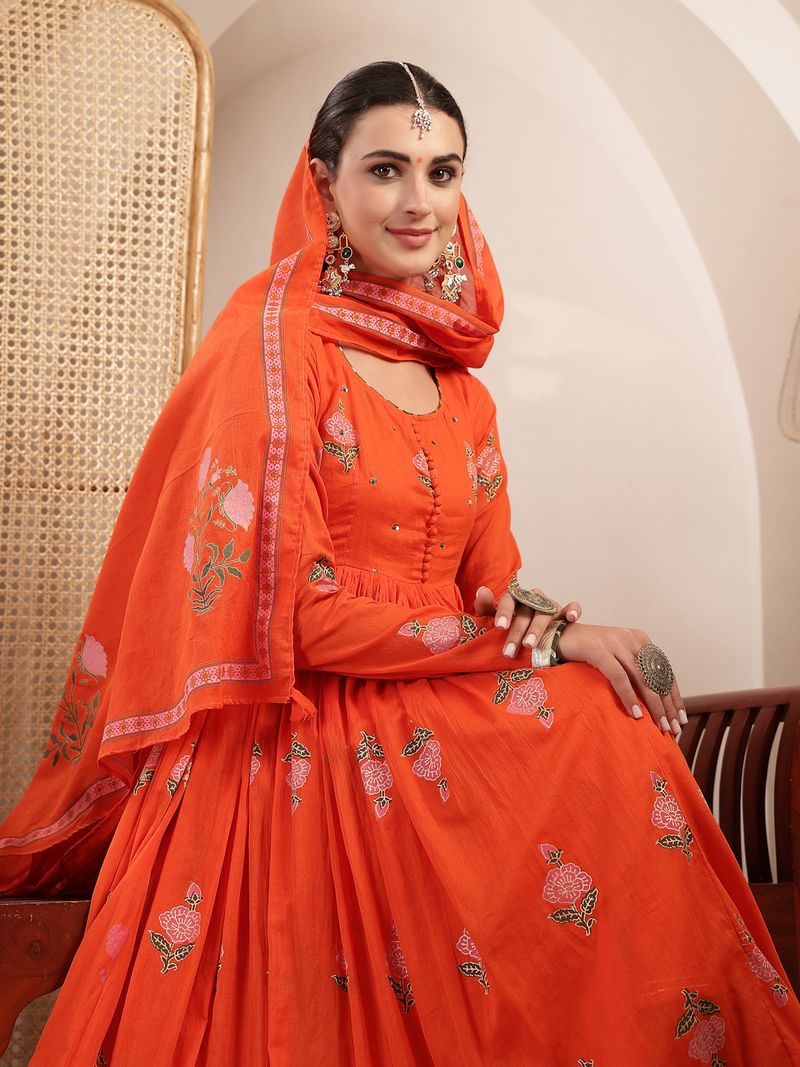 KIMAYRA Women Cotton Kurta Palazzo Dupatta Set - Image 2