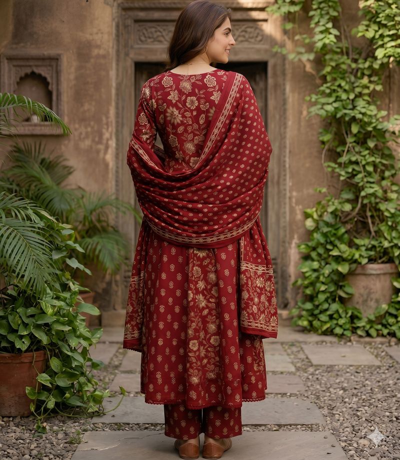Pingaksh Women Pure Cotton Kurti Pant Dupatta Set - Image 4