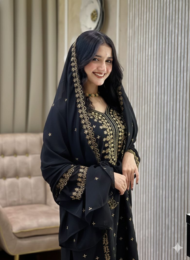ISRL ENTERPRISE Women Georgette Kurta Palazzo Dupatta Set - Image 5
