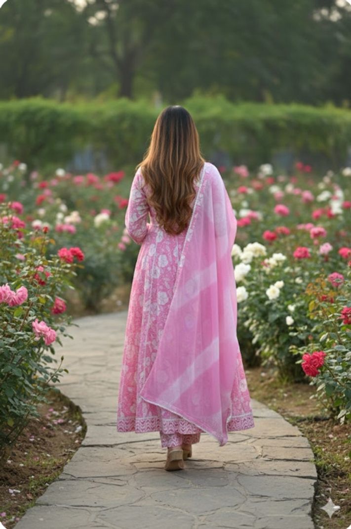 Badrika Women Cotton Blend Kurta Pant Dupatta Set - Image 5