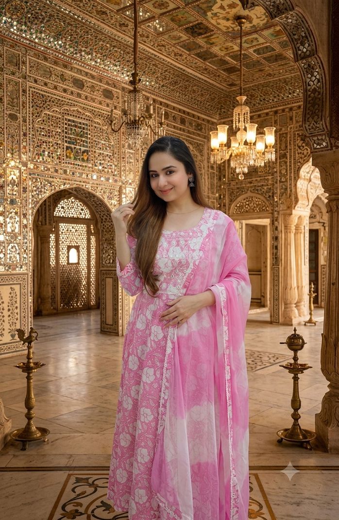 Divastri Women Cotton Blend Kurta Pant Dupatta Set - Image 6