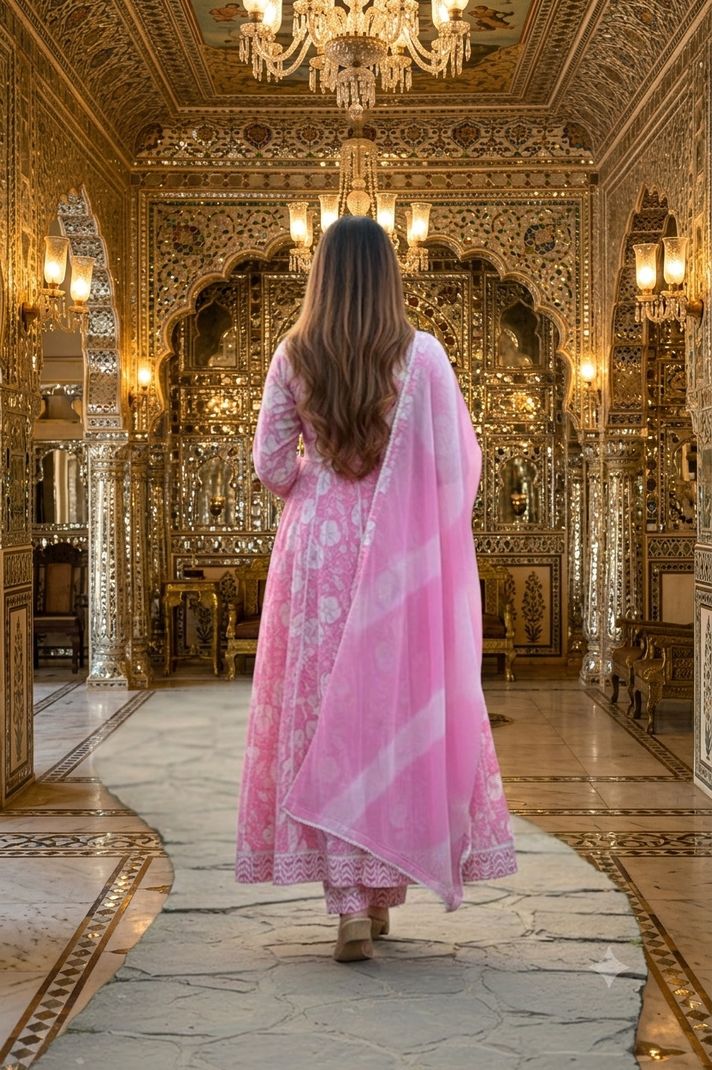 Divastri Women Cotton Blend Kurta Pant Dupatta Set - Image 4