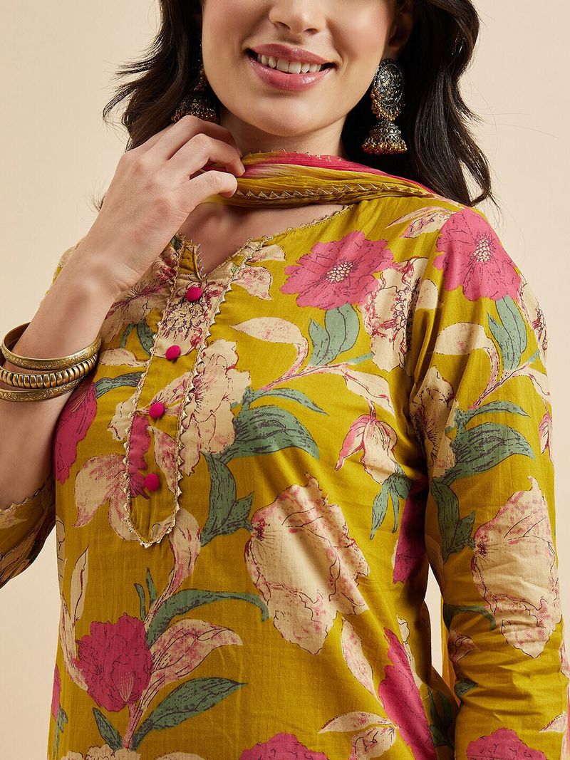 PSCHOICE Women Viscose Rayon Kurti Pant Dupatta Set - Image 5
