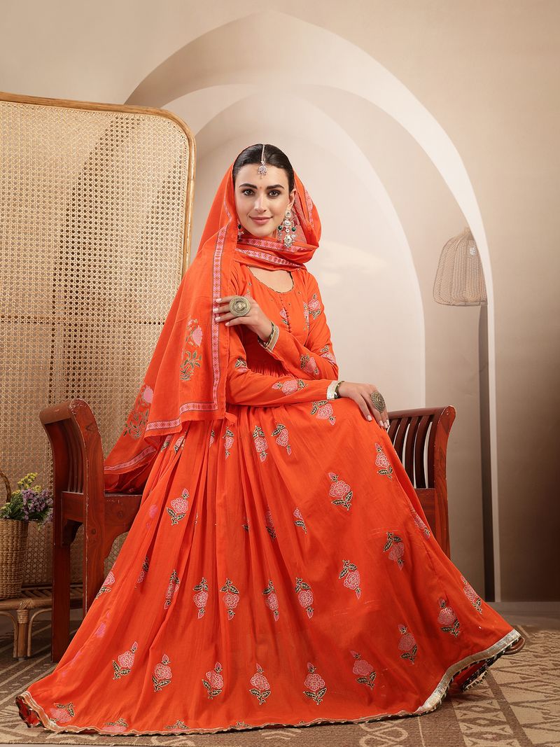 KIMAYRA Women Cotton Kurta Palazzo Dupatta Set - Image 3