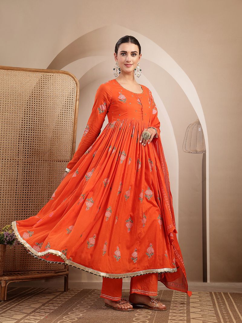 KIMAYRA Women Cotton Kurta Palazzo Dupatta Set - Image 5