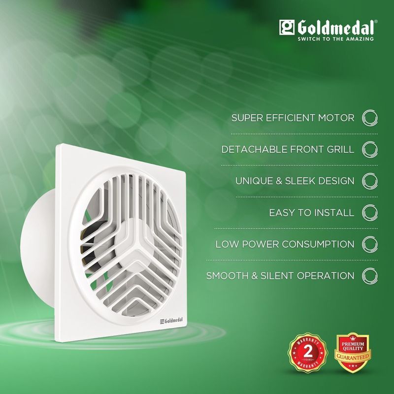 Goldmedal Trigo | High Speed | Silent Operation | Axial Flow | Dust Protection 150 mm Exhaust Fan (White) - Image 7