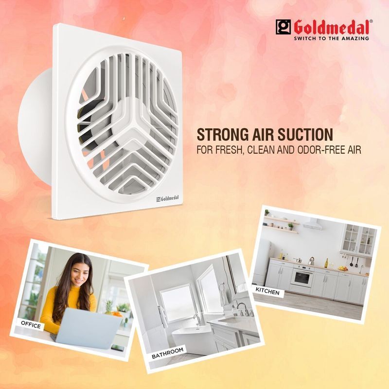 Goldmedal Trigo | High Speed | Silent Operation | Axial Flow | Dust Protection 150 mm Exhaust Fan (White) - Image 5
