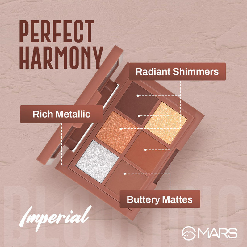 Mars Blooming Matte & Shimmer Eyeshadow Palette | Highly Pigmented | Blendable | 4.8 G