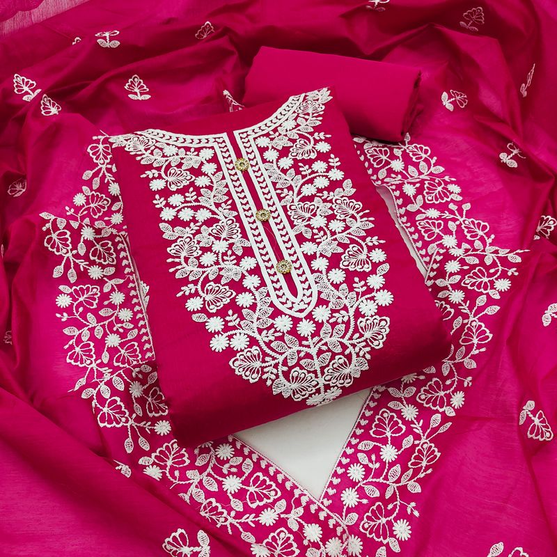 Sindharat Fashion Unstitched Chanderi Salwar and Dupatta Material - Image 2