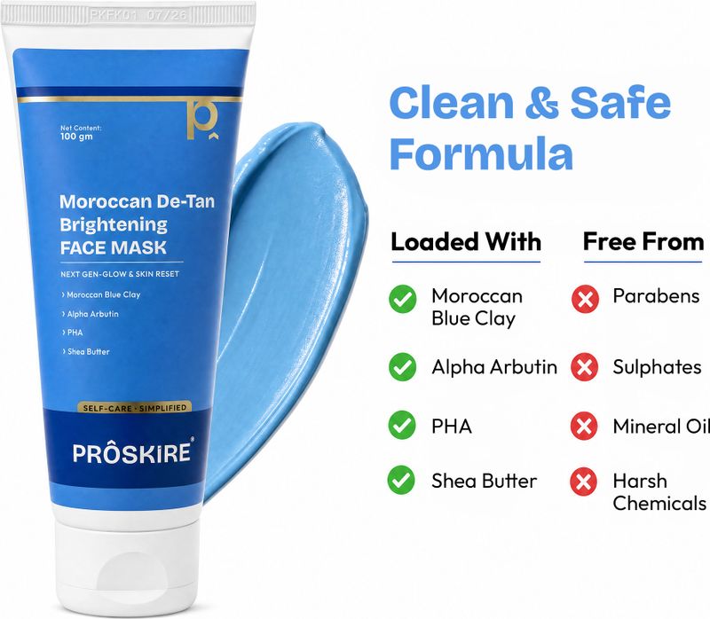 proskire Moroccan De-Tan Brightening Face Mask - Image 4