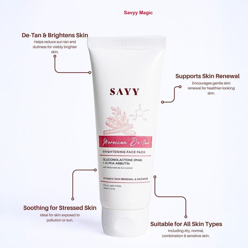 Savyy Magic Moroccan De-tan Brightening Face-Pack 100ml - Image 2