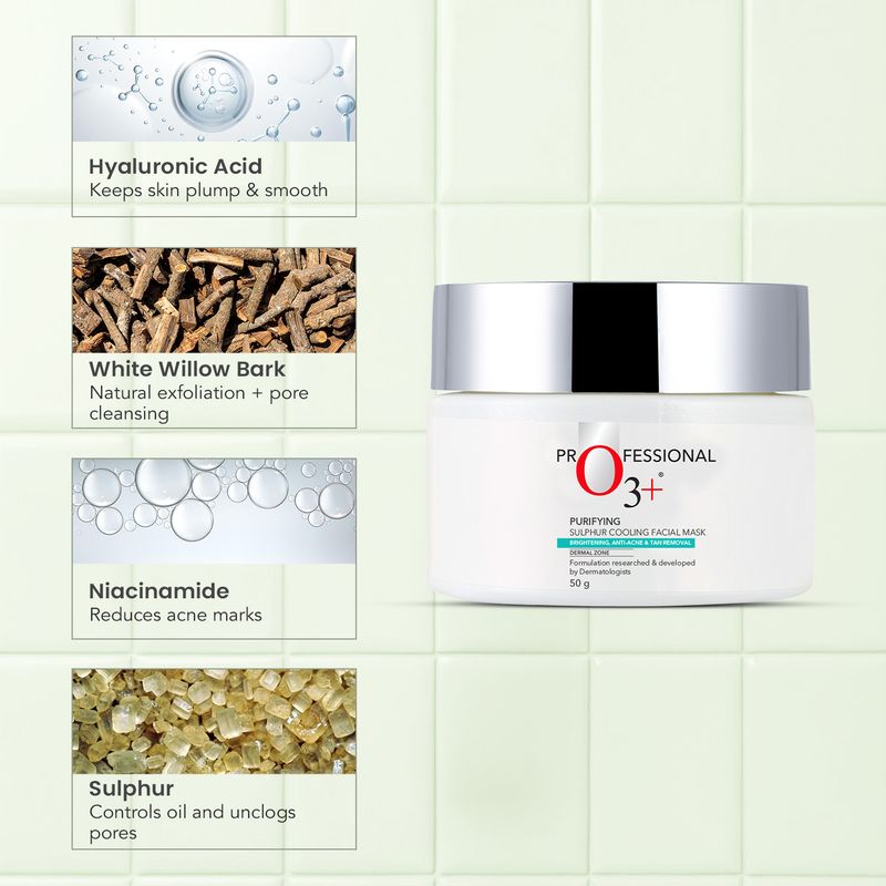 o3 plus Purifying Sulphur Cooling Facial Mask - Image 4