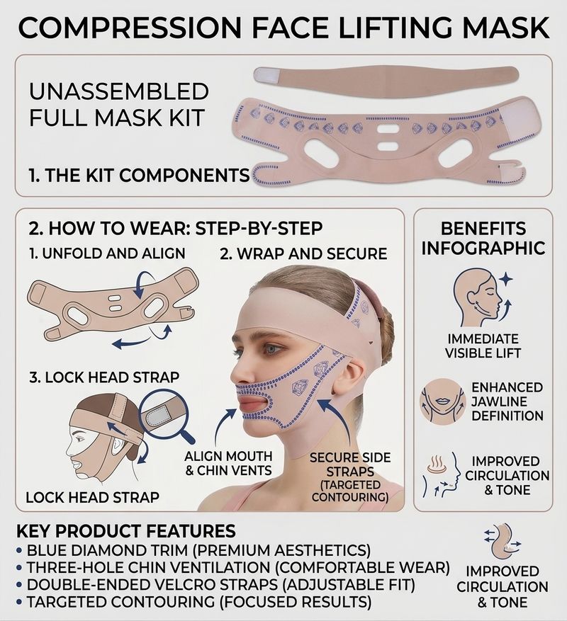 LISHER Double Chin Reducer V Line Face Lifting Mask - Image 4