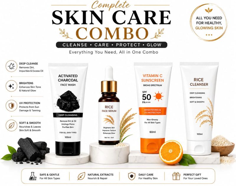 Veecos Korean Glow Skincare Combo Face Wash 275 g - Image 4
