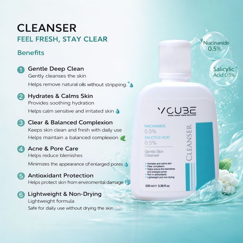 VCube Gentle Skin Cleanser Face Wash 100ml - Image 4
