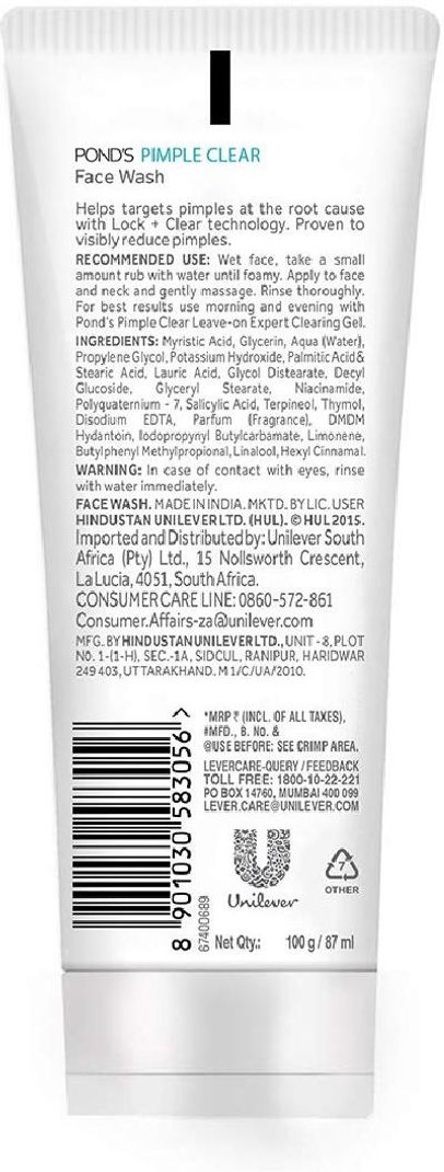 POND's Pimple Clear Face Wash 100g - Image 5