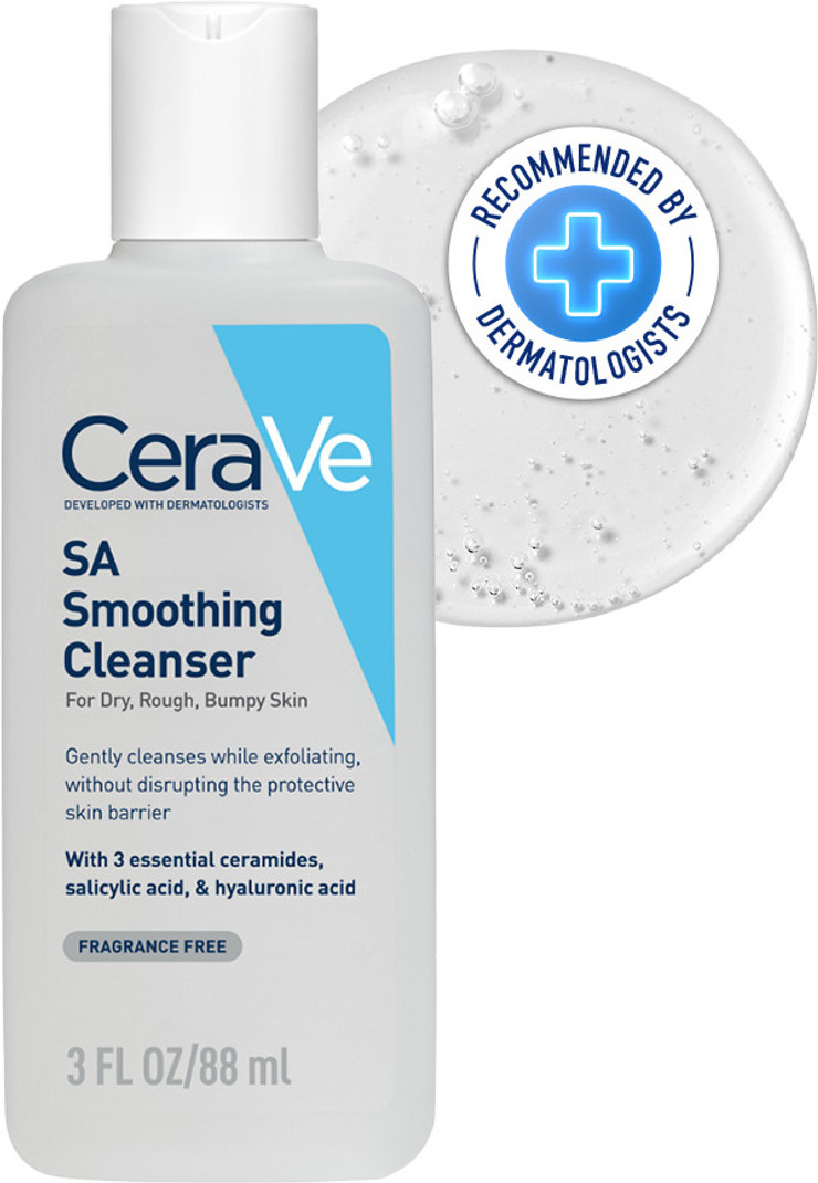 Cerave Sa Smoothing Cleanser For Dry, Rough & Bumpy Skin,Salicylic Acid & Ceramides Face Wash