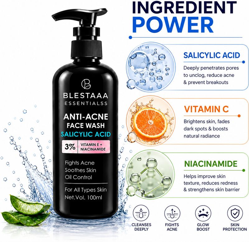 blestaaa essentialss 2% Salicylic Acid Face Cleanser - Image 4
