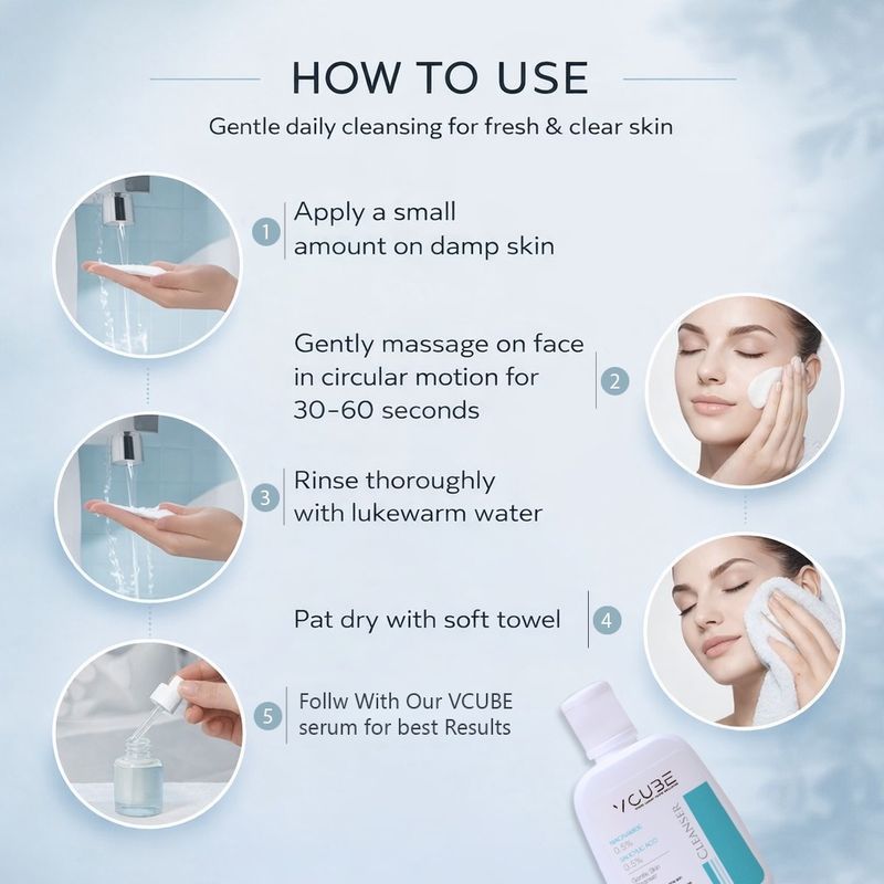 VCube Gentle Skin Cleanser Face Wash 100ml - Image 5