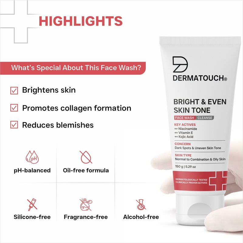 Dermatouch Bright & Even Tone Face Wash 75ml - Image 5