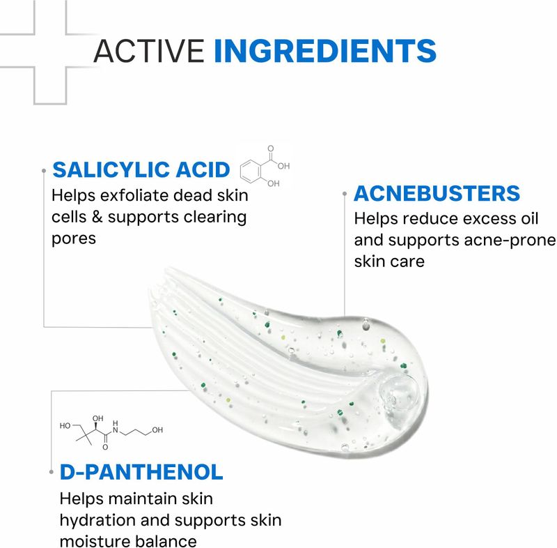 Dermatouch Oily Skin Face Gel with Salicylic Acid & AcneBusters - Image 3