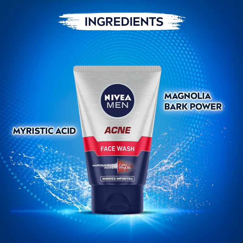 Nivea Men Acne, Fights Acne & Pimple, Removes Excess Oil & - Image 4