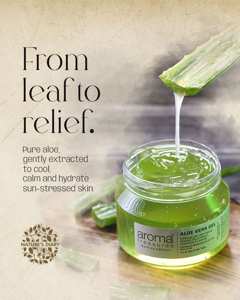 AROMA TREASURES Aloe Vera Gel for Face, Body & Hair, 98% Natural - Image 3