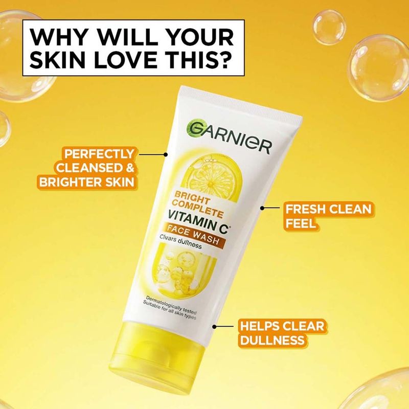 Garnier Bright Complete Vitamin C Face Wash, 150g - Image 5