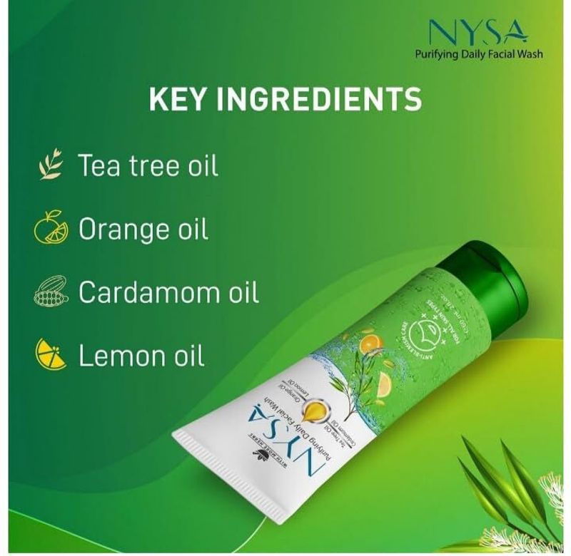 Nysa Purifying Daily Facial Wash with Tea Tree & Citrus Oils (Pack of - Image 4