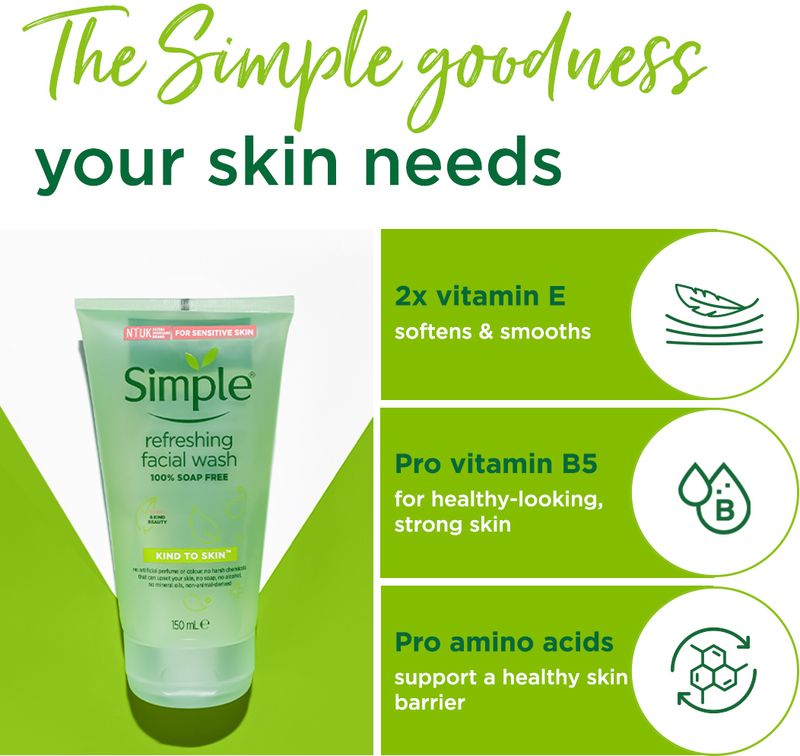 Simple Kind To Skin Refreshing Facial Wash (Pack of 2) - Image 6