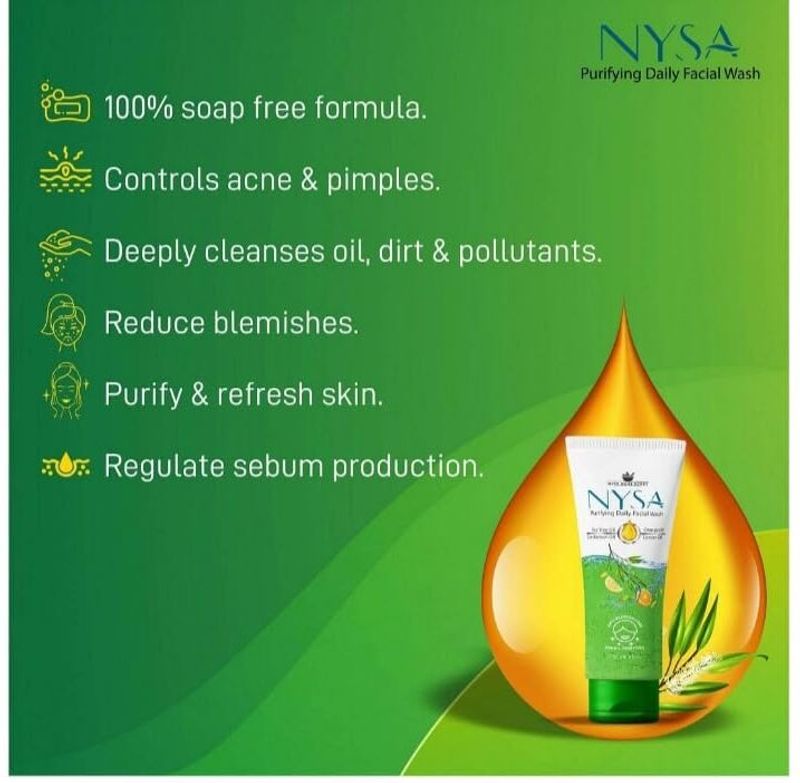 Nysa Purifying Daily Facial Wash with Tea Tree & Citrus Oils (Pack of - Image 3