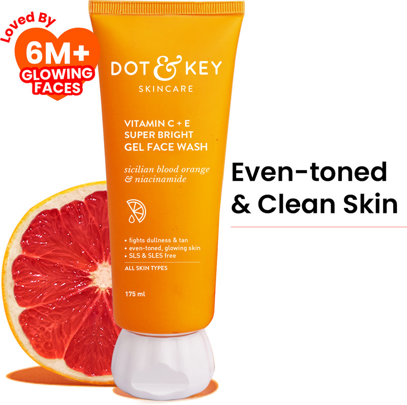 Dot & Key Vitamin C + E Super Bright Gel For Glowing And Brightening Skin |All Skin Type | Face Wash 175 ml