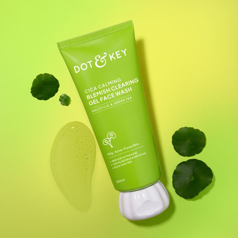 Dot & Key CICA,for Acne Prone Skin, 2% Salicylic with Green Tea,For Oily & Sensitive Skin Face Wash (100 ml) - Image 3
