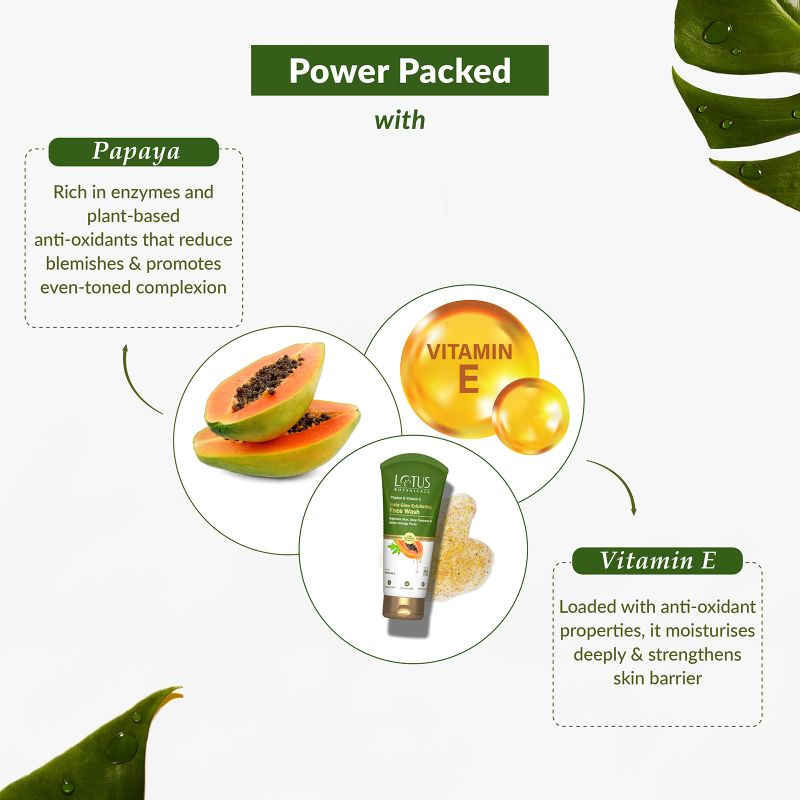 Lotus Botanicals Papaya & Vitamin E Exfoliating Pack of 3 - Image 6