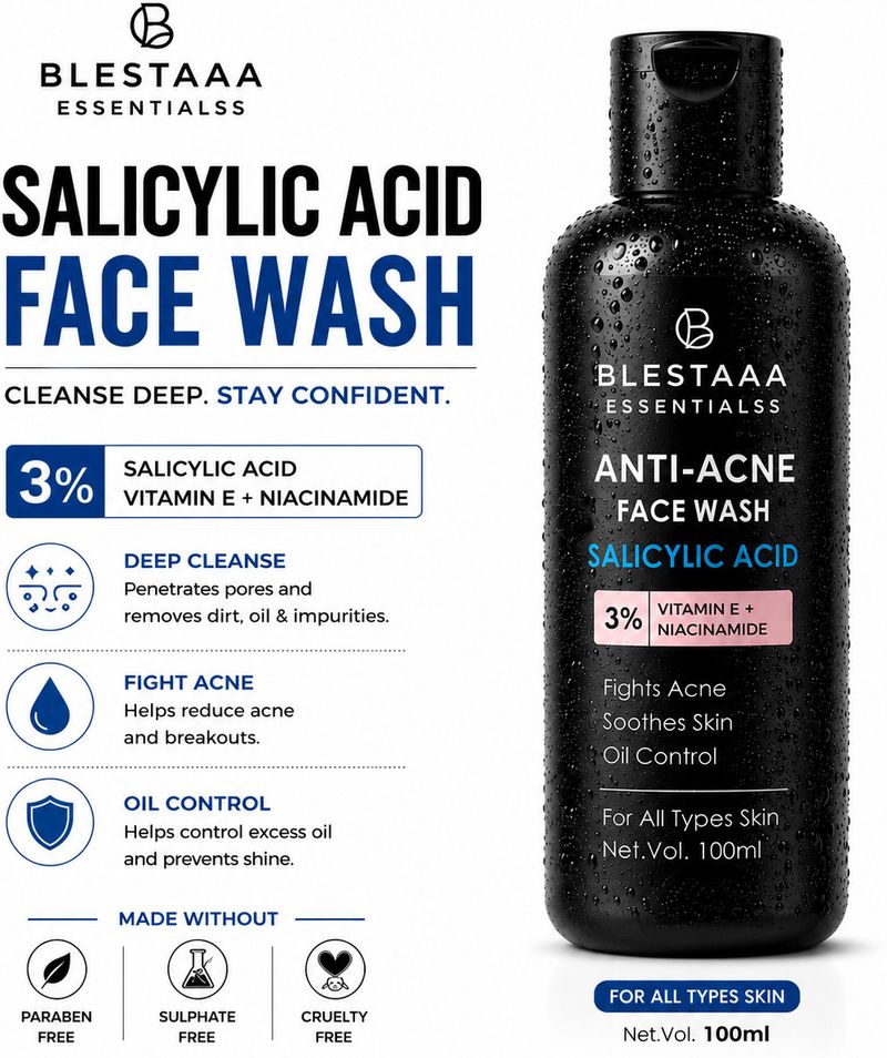 blestaaa essentialss 2% Salicylic Acid Face Cleanser - Image 2