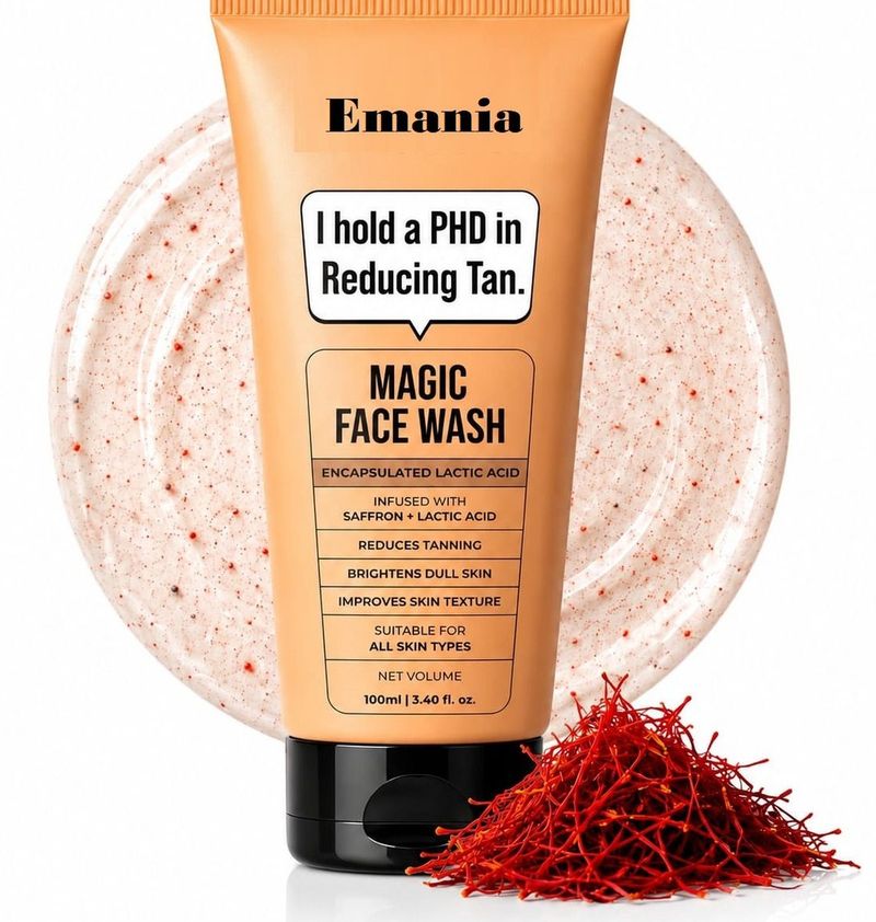 EMANIA Magic Saffron Lactic Acid Face Wash 100g - Image 2