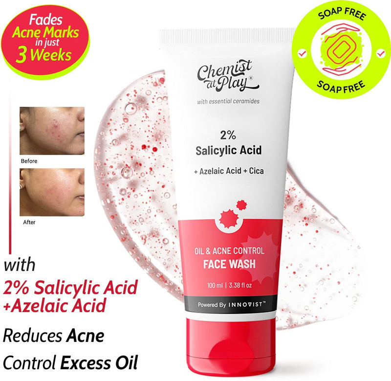 Chemist at Play Oil & Acne Control  - Removes Blackheads & Pimples | 2% Salicylic Acid Face Wash