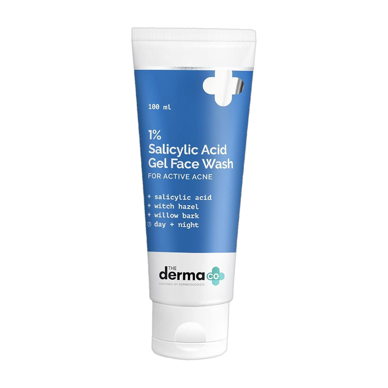The Derma Co 1% Salicylic Acid Gel for oily skin and acne with Witch Hazel Face Wash (100 ml) - Image 2