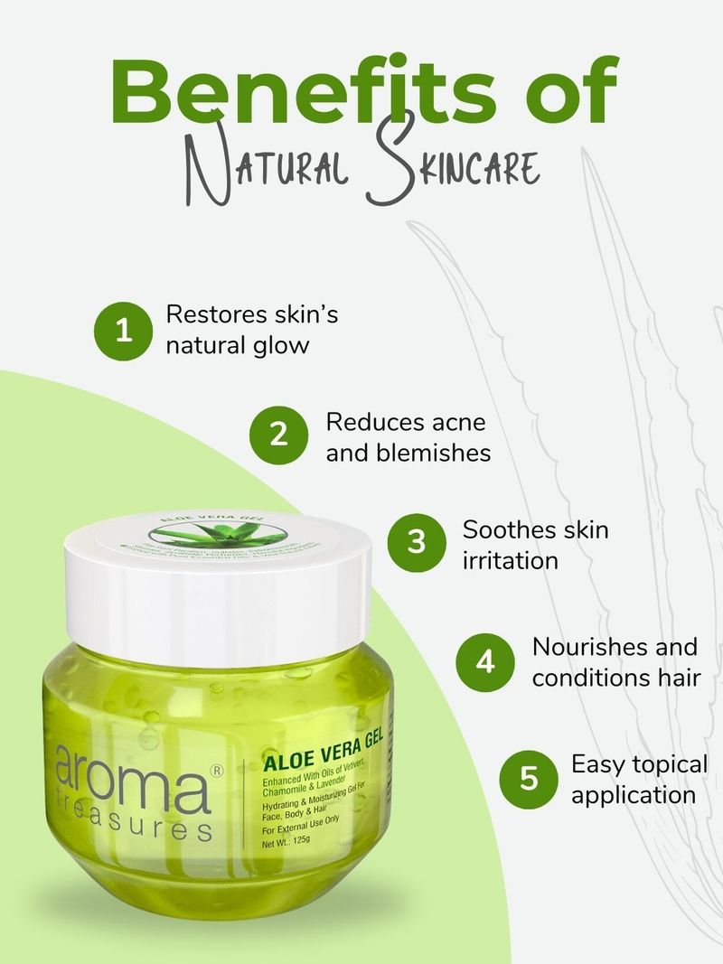 AROMA TREASURES Aloe Vera Gel for Face, Body & Hair, 98% Natural - Image 6