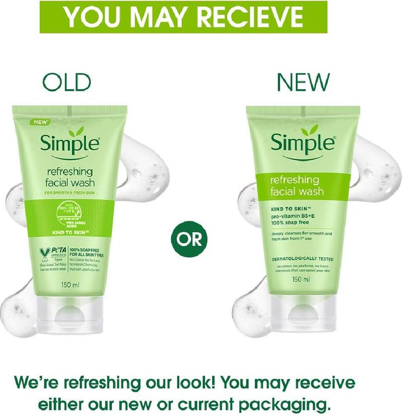 Simple Kind To Skin Refreshing Facial Wash 150 ml - Image 3