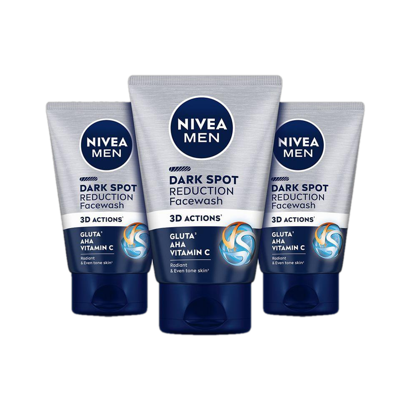 Nivea Men Dark Spot Reduction Cleanser Combo, with Vitamin C, AHA, For Even Tone Skin Face Wash