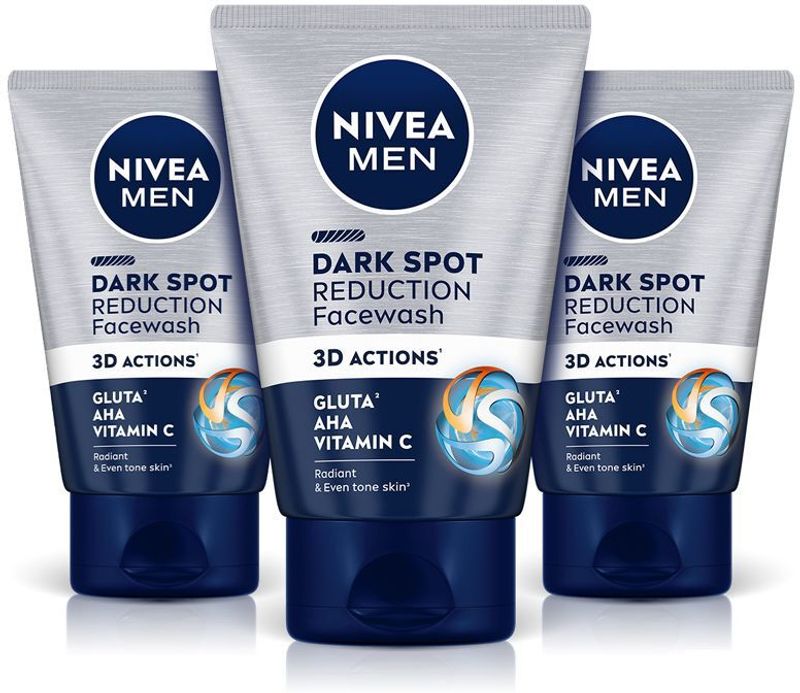 Nivea Men Dark Spot Reduction Cleanser Combo, with Vitamin C, AHA, For Even Tone Skin Face Wash (300 g)