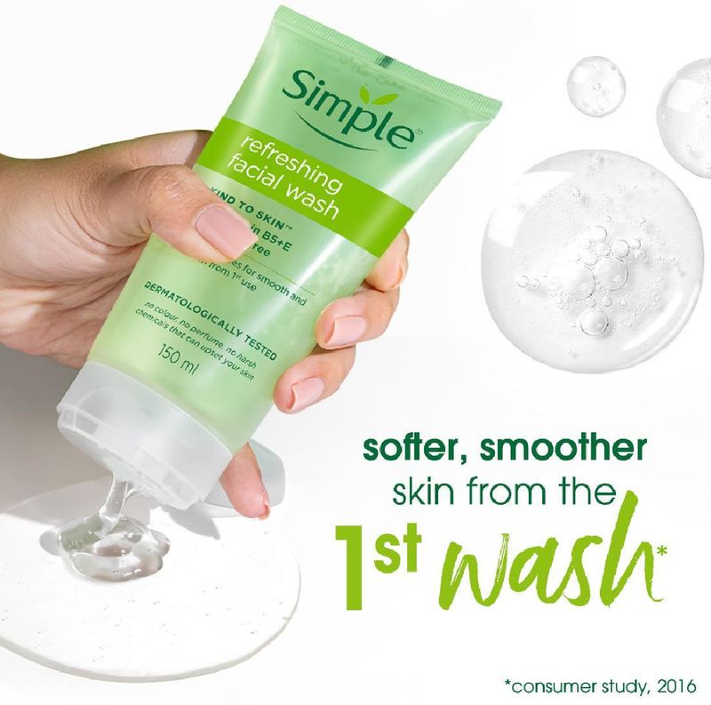 Simple Kind To Skin Refreshing Facial Wash 150 ml - Image 4
