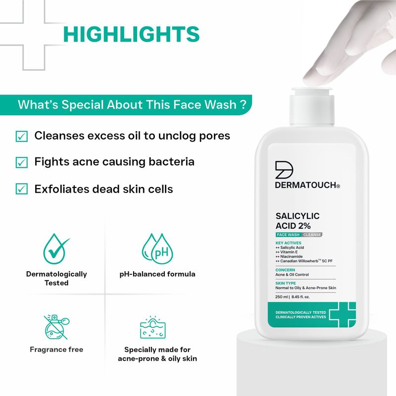 Dermatouch Salicylic Acid 2% Face Wash 250ml - Image 6