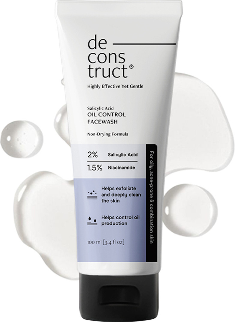 deconstruct salicylic acid niacinamide oil control acne prone skin face wash